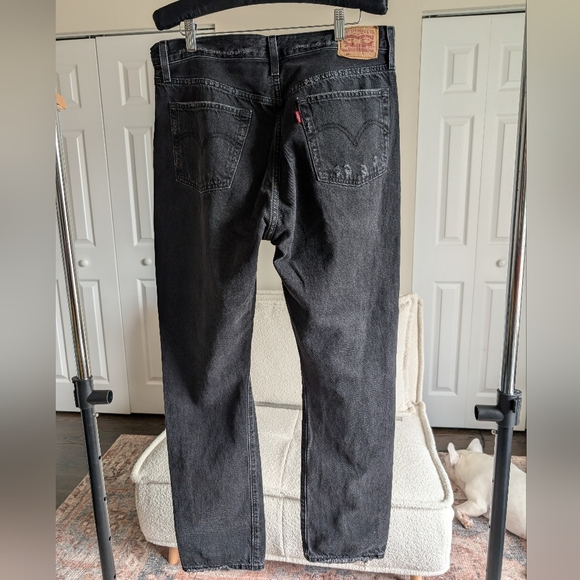 Levi's 501 Black Distressed Jeans Size W 32 X L 32 - Picture 10 of 16